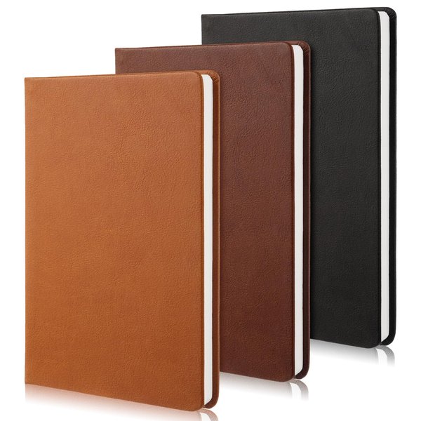 Dispowreath 3 Pcs Watercolor Sketchbook Journal Watercolor Paper Block Premium Leather Cover 300 GSM Cotton Paper Hot Press 8.25" x 5.5" Pocket Notebook Travel Artist Paper Pads for Student Painter