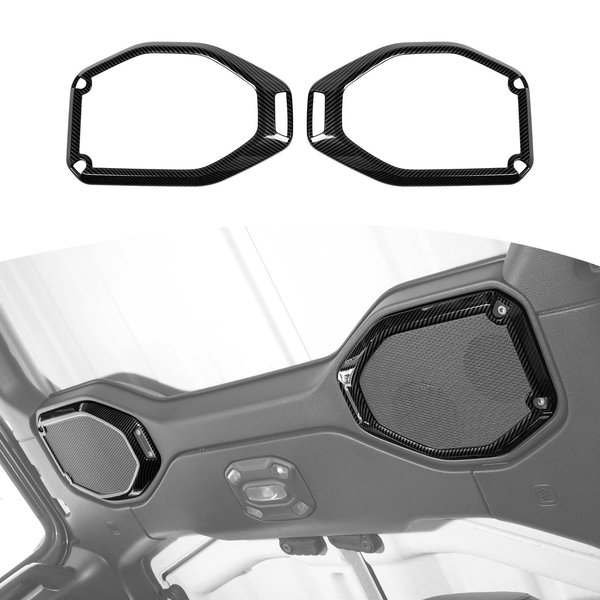 RT-TCZ for Wrangler JL Top Roof Speaker Cover Trim Carbon Fiber for Jeep Wrangler JL JLU Gladiator JT 2018-2023 Carbon Fiber Interior Accessories 2pcs