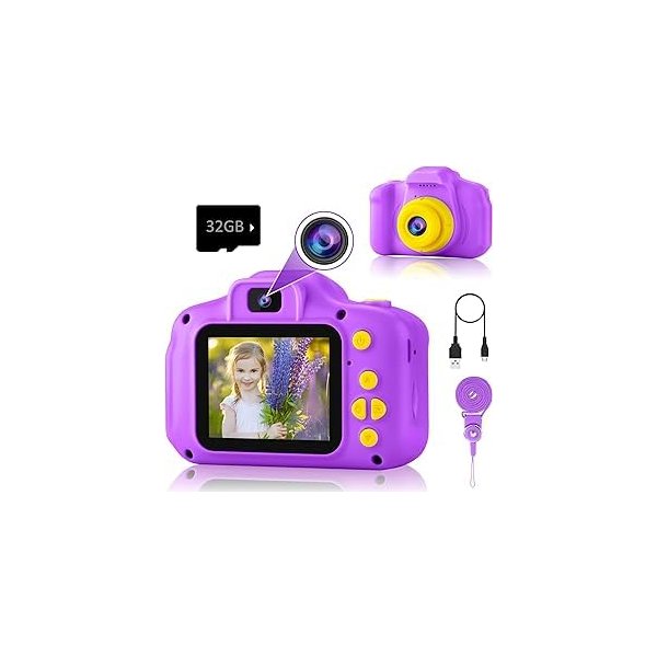 Tyseoome Toys for Girls,Christmas Birthday Gifts Kids Camera for Kids,Christmasn Gifts for Kids with 32GB SD Card