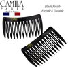 Camila Paris CP2953 French Hair Side Comb, Small, Black, French Twist Hair Combs Decorative, Strong Hold Hair Clips for Women Bun Chignon Up-Do Styling Girls Hair Accessories, Made in France