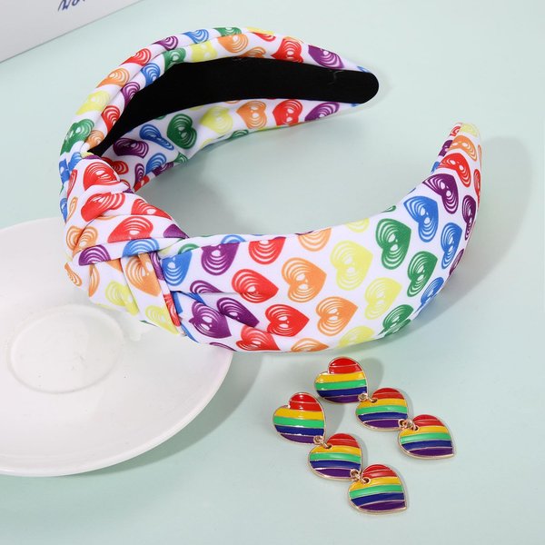 YAHPERN Rainbow Headband for Women LGTBQ Pride Headbands Love Wins Heart Knotted Headband Pride Month Hair Accessories