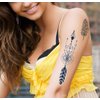 PADOUN Arrow Semi Permanent Tattoo, 6-Sheet Long Lasting 1-2 Weeks Temporary Tattoos Arrow Feather English Letter Bird Tattoo Stickers, 100% Plant-Based Ink Infinity Realistic Fake Tattoos for Women Kids Waterproof