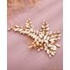 Rumtock Sparkle Rhinestones Beads Gold Hair Comb for Women Girls Wedding Bridal Side Headpiece Jewelry for Special Occasion (Gold)