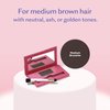 eSalon Root Touch Up + Brow Powder, Conceal & Cover (Medium Brunette) - Hairline Powder for Women - Scalp Concealer & Filler for Thinning & Gray Hair Coverage - Creates Thicker & Fuller-Looking Hair