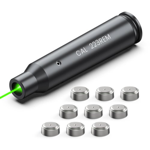 Feyachi Green Laser Bore Sight 223 5.56mm Bore Sight Laser Boresighter with 3 Sets of Batteries Bore Sighting Laser for Rifle