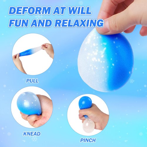 Stress Balls for Adults and Kids, Blue Squishy Ball, Soft Squishy Toys, Sensory Fidget Toys for Anxiety Relief, Stretch Stress Relief Squeeze Ball, Party Favors, Squishy Squeeze Toys for Kid