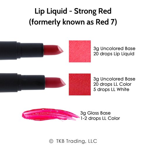 TKB Lip Liquid Color | Liquid Lip Color for TKB Gloss Base, DIY Lip Gloss, Pigmented Lip Gloss and Lipstick Colorant, Made in USA (1floz (30ml), Strong Red)