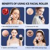 Ice Roller for Face and Eye, Reusable Silicone Ice Facial Roller Ice Holder, Face Ice Mold Skin Care, Ice Cube Roller for Shrink Pores Anti Wrinkle Reduce Puffiness, Black