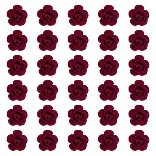 Wecoe 30 Pcs Small Dark Red Rose Flower Hair Clips Girls Tiny Mini Hair Clips Cute Decorative Hair Clips Kids Baby Toddler Wedding Hair Accessories Women Girls Valentine's Day Chirstmas Gift