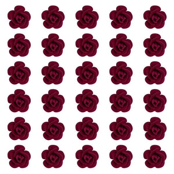 Wecoe 30 Pcs Small Dark Red Rose Flower Hair Clips Girls Tiny Mini Hair Clips Cute Decorative Hair Clips Kids Baby Toddler Wedding Hair Accessories Women Girls Valentine's Day Chirstmas Gift