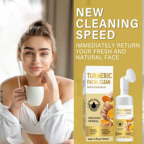 Turmeric Facial Cleanser, Turmeric Face Wash, Turmeric Foaming Cleanser for All Skin Deep Cleaning