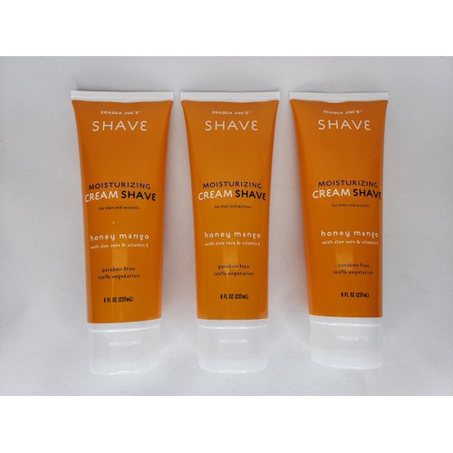 3 (PACK) Trader Joe's Honey Mango Moisturizing Shave Cream with Aloe Vera and Vitamin E for Men and Women