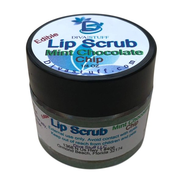 Diva Stuff Ultra Hydrating Lip Scrub for Soft Lips, Gentle Exfoliation, Moisturizer & Conditioner, Mint Chocolate Chip – ¼ oz (Made in the USA)