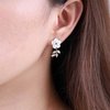 Sttiafay Vintage Crystal Flower Earrings Rhinestone Leaf Drop Earrings White Camellia Stud Earring Gold Cz Flower Bridal Earrings Jewelry for Women and Girls