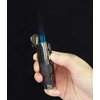 TOMOLO Torch Lighter Triple Jet Flame Refillable Butane Cigar Lighter with Cigar Punch,2 Pack,Charcoal