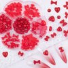 SHANRUN Red Bow-Knot Nail Charms - Cute Kawaii 3D Pearls Resin Acrylic Loving Heart Nail Gems Bow Nail Charms for Press on Nails Art Design DIY Nail Art Rhinestones Decoration Supplies Set