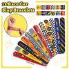 Race Car Party Favors Set - 110 pcs Race Car Birthday Party Supplies, Keychains, Slap Bracelet, Race Car Stickers, Race Car Straws, Stamps for Kids Racing Car Toy Gift, Boy Cars Birthday Decoration