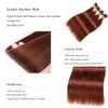 Reddish Brown Straight Bundles Human Hair Auburn Bundles Color 33 Human Hair Bundles Double Weft Remy Hair Extensions Wet and Wavy Bundles Silky and Soft for Black Women 24 26 28 Inch