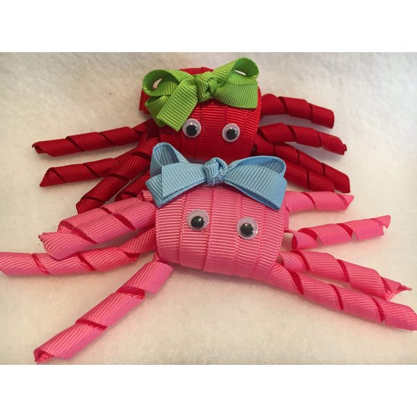 Crab Hair Clip, Crab Decor, Ribbon Sculpture, Girls Hair Accessory, Preppy Gifts, Crab Gifts, Nautical Hair Clip