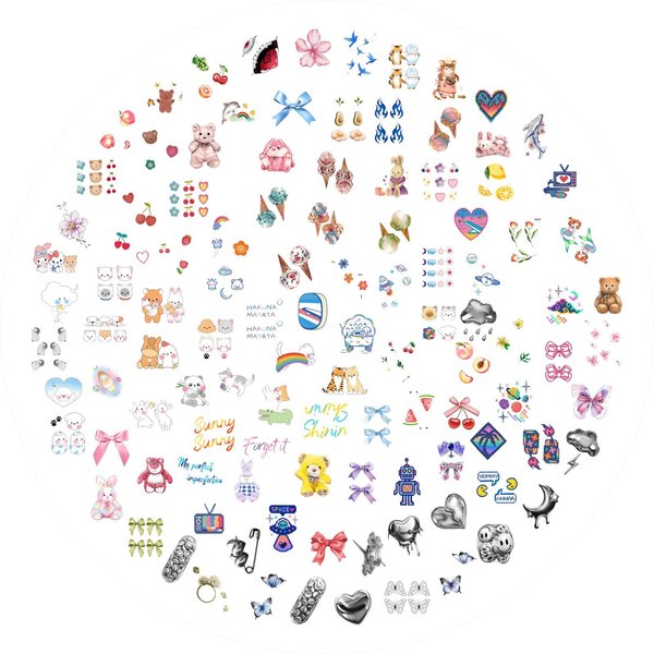 Womaha 110 Sheets Kids Temporary Tattoos Tiny Pattern Bear Bowknot Ice Cream Waterproof Tattoo Stickers