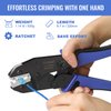 Qibaok Crimping Tool Ratcheting Wire Crimper for Heat Shrink Connectors Ratchet Terminal Crimper Wire Crimp Tool AWG 22-10