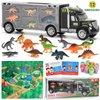 MOBIUS Toys Dinosaur Truck Carrier – Dinosaurs Playset with 12 Toy Action Figure Dinosaurs – World Dino Toy Set with XL Playmat for Toddlers Boys or Girls for 3, 4, 5, 6, 7 Years Old