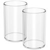 NIUBEE Acrylic Pen Holder 2 Pack,Clear Desktop Pencil Cup Stationery Organizer for Office Desk Accessory -Round