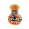 Yair Emanuel Kiddush Cup and Saucer Set with Jerusalem Scene (CU-1)