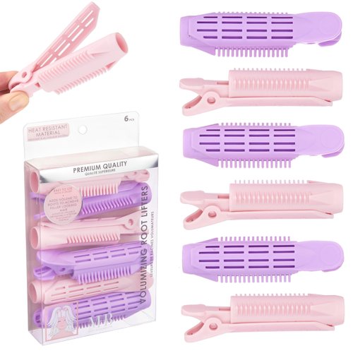Expressions 6pc Volumizing Root Lifters - Premium Quality Hair Accessories for Women, Heat Resistant Hair Root Lifter Volumizer Hair Clip Set, Hair Volumizing Roller Clips