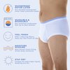 Wearever Incontinence Underwear for Men - Reusable & Washable Men's Bladder Control Briefs with Regular Absorbency - Leak Proof Underwear (Pack of 3) (White) (L)