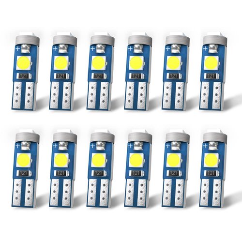 Nanpoku T5 LED Bulbs 74 73 37 2721 LED Bulb Canbus Error Free for Auto Car Dashboard Dash Instrument Panel Gauge Cluster Indicator Lights Lamp(White)