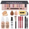 All in One Makeup Kit for Women Full Kit, Professional Makeup Kit Set, Includes 12 Colors Eyeshadow Palette, Foundation, Face Primer, Lipstick Set, Eyebrow Soap Kit, Winged Eyeliner Stamp, Waterproof Mascara, Makeup Brush, Makeup Sponge, Makeup Gift Set f