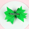 St. Patrick Baby Hairpin Hair Clips Bowknot Green Clover Ribbon Hair Bows JHSP14 (2 Pcs-E)