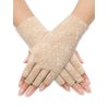 Maxdot 1 Pair Women Sunblock Fingerless Gloves Summer Driving Gloves Girls Non Slip UV Protection Gloves for Outdoor (Khaki)