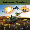 ZAKVENFUN Military Tank Toy Playset, Military Army Tank Toys with 12 Pcs Army Men, 4 Military Vehicles, 3 Pull Back Fighter Yets, Army Toy Gifts for Toddler Kids Boys Ages 3 4 5 6 Years Old