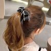 mdgfge 3 Pcs Bow Banana Hair Clips Ribbon Vertical Ponytail Claw Clip Bowknot Ponytail Holder Solid Color Hairpin for Women Girls Banana Barrette Claw Hair Accessories