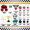 20 PCS Truck Cake Toppers Truck Cake Decorations Hot Red Ball Race Car Flame Blaze Wheel Cake Toppers For Kid Boy Truck Themed Racing Car Party Decorations Supplies (Truck 1)