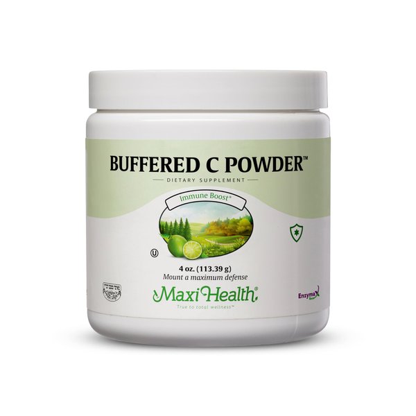 Maxi Health Buffered Vitamin C Powder - High Potency - 800 mg - Immune Health - 4 Ounces - Kosher