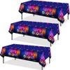 Tegeme 3 Pieces Glow Tablecloth 86 x 51 Inch Glow in The Dark Tablecloth Disposable Tablecloths for Glow Theme Neon Party Black Light Party Supplies