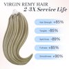 DOORES Micro Link Hair Extensions Real Human Hair, Ash Brown to Platinum Blonde 16 Inch 50g/50s, Micro Link Hair Extensions Human Hair