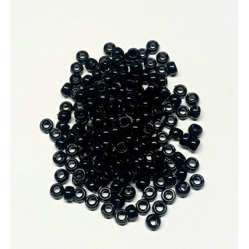 JOLLY STORE Crafts - Mini Pony Beads, Easy-to-Use Reusable Jewelry-Making/Bracelet Beads for Art, Craft Decorations & More, 6.5 x 4mm Beads, Crafted in The USA, Opaque Black, 1000 pcs (Pack of 1)