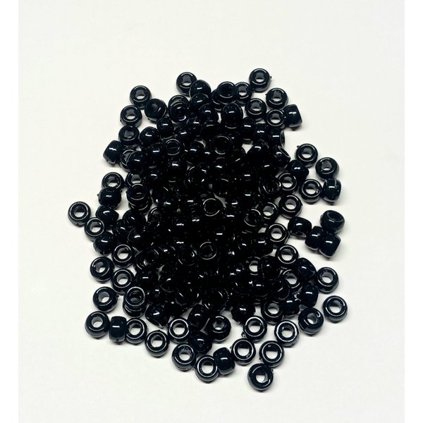 JOLLY STORE Crafts - Mini Pony Beads, Easy-to-Use Reusable Jewelry-Making/Bracelet Beads for Art, Craft Decorations & More, 6.5 x 4mm Beads, Crafted in The USA, Opaque Black, 1000 pcs (Pack of 1)