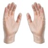 X3 Clear Vinyl Disposable Industrial Gloves, 3 Mil, Latex & Powder-Free, Food-Safe, Non-Sterile, Smooth, Medium, Box of 100