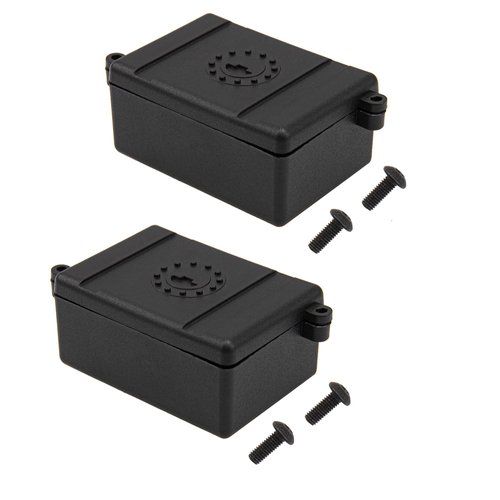 2Pcs ShareGoo RC Receiver Waterproof Box,RC ESC Receiver Dustproof Box Protector Case Compatible with Traxxas TRX-4 SCX10 90027 SCX10 90046 D90 1/10 RC Crawler,Black
