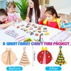 36 Pcs Wooden Magnets DIY Kit Wooden Art Craft Hanging Ornament Painting Craft Kit Gifts for Kids Boy Girl Easter Crafts Toys Basket Goodie Bag Stuffers