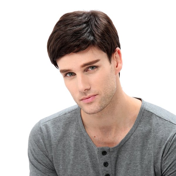 STfantasy Mens Brown Wig Male Guy Short Layered Cosplay Costume Party Natural Hair 12"