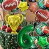 14Pcs Football Balloons, Football Birthday Party Decorations Sports Theme Birthday Party Decoration Include 40Inch Green Number Balloon for 6th Football Birthday Party Supplies