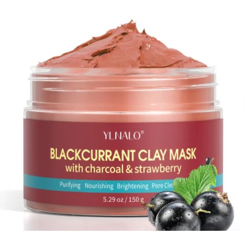 Blackcurrant Clay Mask, Blackhead Detox Clay Mask, Pore Tightening, Acne Control Clay Mask, Nourishing Moisturizing Clay Mask, Natural Healing Clay Mask 5.29 oz