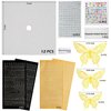 ReArt Graduation Grad Cap Decorations Construction Paper 12 Pcs with 50 Adhesive Dots, 4 Sheets Adhesive Glitter Alphabet Stickers, 2007 Pcs of Rhinestone Stickers & 36 Pcs 3D Butterfly (White)