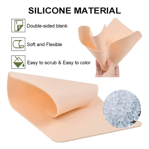 Blank Tattoo Practice Skin - Romlon 5Pcs Tattoo Skin Practice 8'' x 6'' Double Sides Tattoo Skin Microblading Eyebrow Fake Skin for Tattoo for Beginners and Experienced Artists Tattoo Supplies…